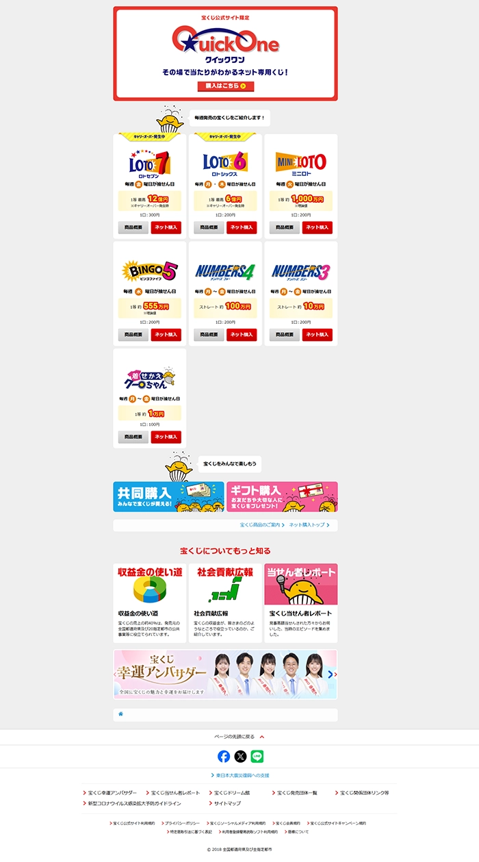 №045 宝くじ-最高12億円へ-| Webサイト100選